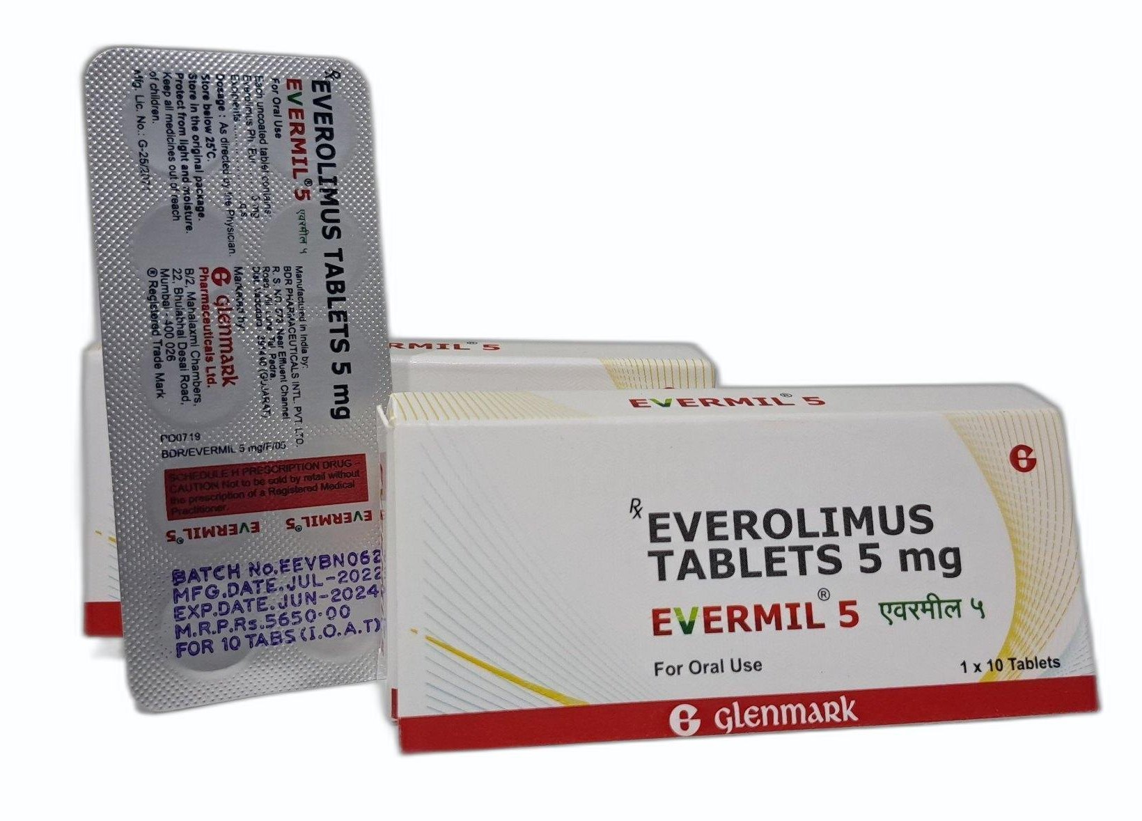 Evermil 5 Everolimus 5mg Tablets